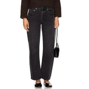 Pistola Lexi Mid Rise Straight Jeans in Mercury Distressed Black 28